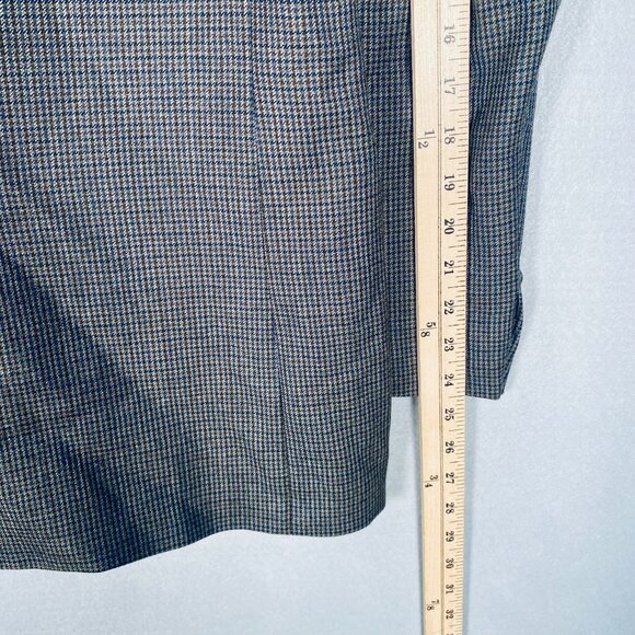 Lauren Ralph Lauren Blazer Mens 42R Brown Blue Wool Houndstooth Sport Coat - Picture 13 of 14